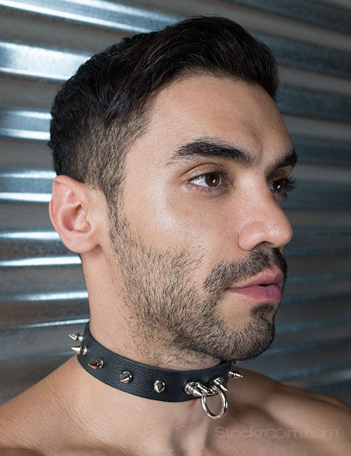 Leather Collar with Spikes